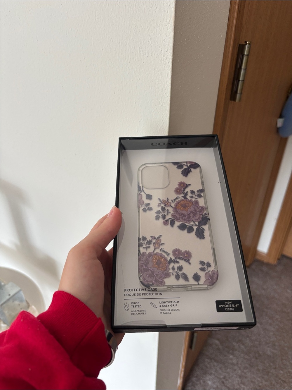 Coach Floral Protective iPhone Case - Cream and Purple